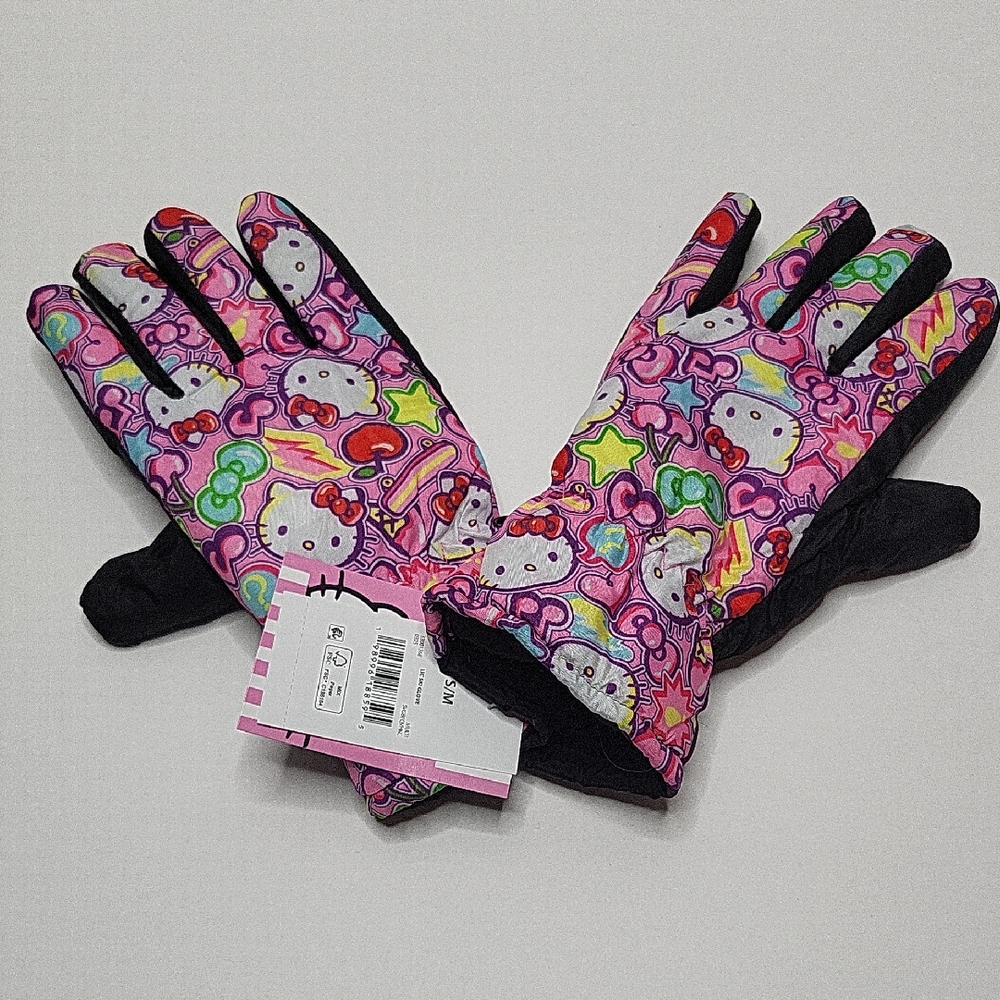 Hello Kitty Girls Ski Gloves Size S/M New With Tag Sanrio 2025 Bioworld Winter.